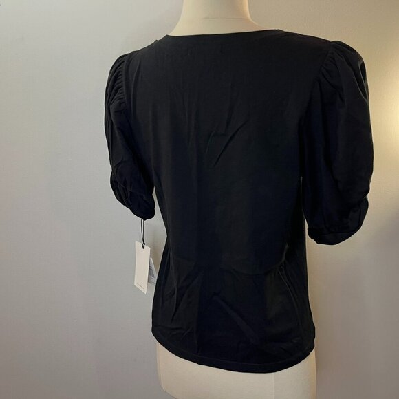 7 for all Mankind Women's Ruffled Short Sleeve V-Neck Shirt - Size Small - NWT - Picture 3 of 4